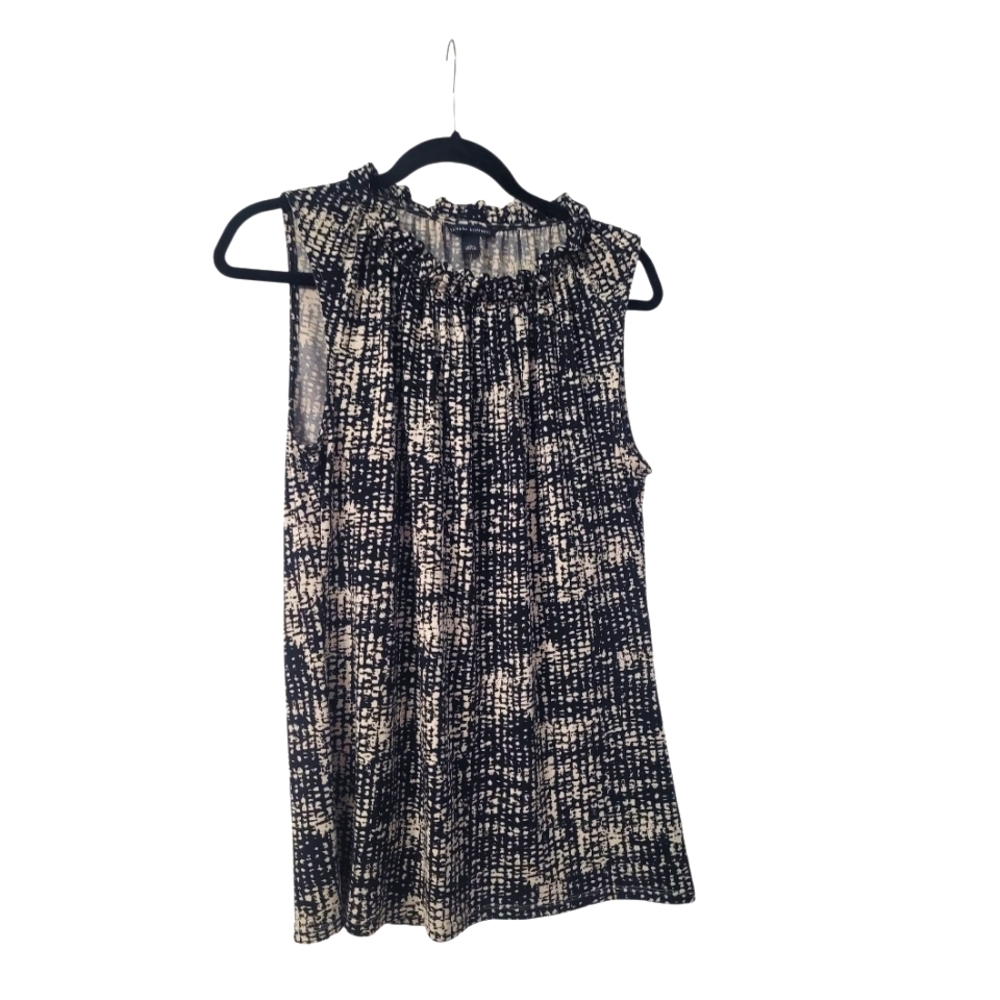 Banana Republic Sleeveless Black and Tan Blouse Size Large.